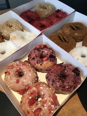 All their vegan donuts 😍 caramel and coconut are my fav  at La Donuteria in Aalborg