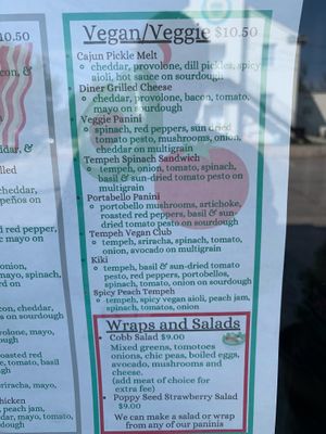 The Vegan/Veggie section. at TRee House Cafe in Travelers Rest