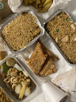 ‘Chicken’ fried rice, and ‘prawn’ toast 😍 at In Cafe & Restaurant in Cardiff