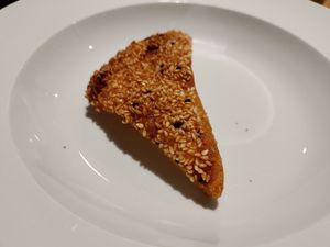 Prawn toast with no prawn flavor... at In Cafe & Restaurant in Cardiff