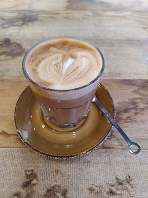 Flat white with oatmilk at Zaytouna Cafe in Aachen