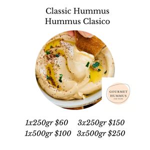 Smooth and fresh, our Classic is a perfect snack, spread or protein packed meal with one of our salads. Warning: it is adictive!

TIp: You can freeze our hummus for up to 3 months. at Gourmet Hummus and More in Playa Del Carmen