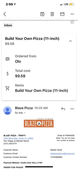 Good price  at Blaze Pizza in Trinity