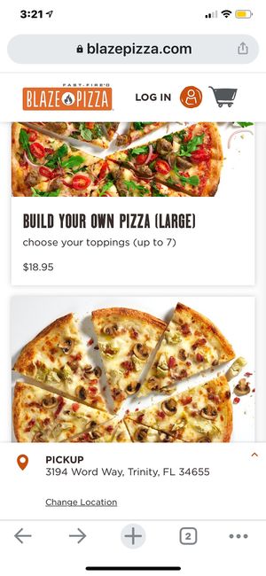 Look under “build your own pizza” at Blaze Pizza in Trinity