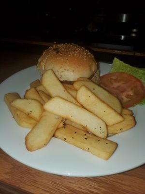 Portabello burger at ZED Eats And Drinks in Brooklyn