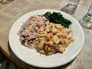 The oxtail stew with a side of kale. at ZED Eats And Drinks in Brooklyn