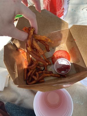 Soggy sweet potato fries  at ZED Eats And Drinks in Brooklyn