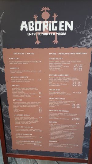 The menu at Restaurante Esquina Padilla in Malaga