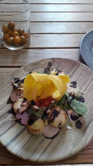 Vegan scallops at Restaurante Esquina Padilla in Malaga