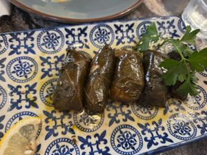 Stuffed vine leaves at Fanalino Restaurant Bar in Paxos