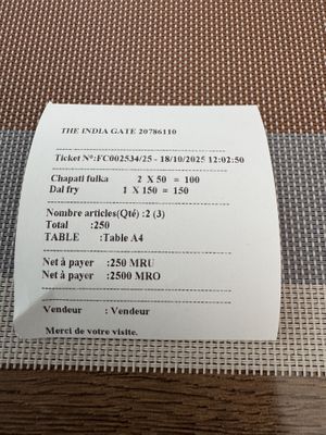 Bill. Not so expensive.  at India Gate in Nouakchott