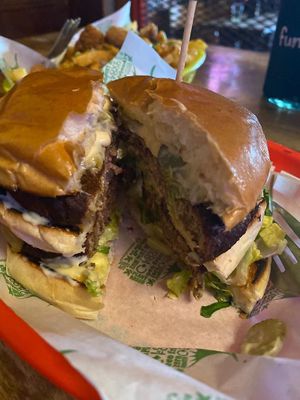 The Big Mock burger  at Vegan Noms - Pop Up in Brighton