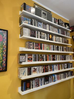 Cassettes and boom box!  at Hideout Cafe in Edinburgh