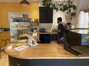 Lovely owner at Hideout Cafe in Edinburgh