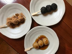 Mitarashi Dango, Sesame Dango, Kuromitsu Kinako Dango at Kotonoha in Torun