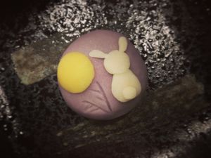 Nerikiri "Bunny admiring the full moon" (Otsukimi Usagi) at Kotonoha in Torun