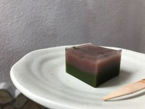 Sakura Matcha Ichigo Yokan at Kotonoha in Torun