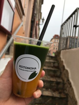Matcha with Fresh Squeezed Orange Juice at Kotonoha in Torun