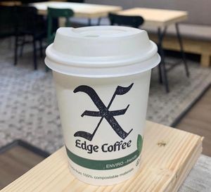 Compostable take-away containers at Edge Coffee in Holywood