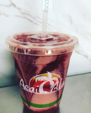 Arctic PB&J Smoothie -- Original blend swirled with the Nutty Heaven blend  at Acai Alaska in Anchorage