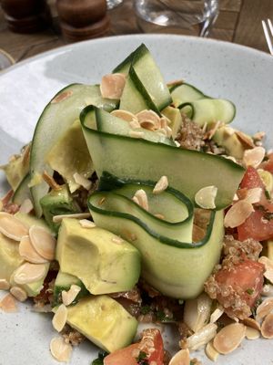 The quinoa grain bowl, served chilled .  at Sheep on Sheep Street in Stow-on-the-wold