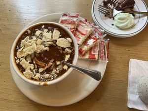 Vegan Chili, Apple Merengue, Cake Cutout  at Midtown Bakery & Cafe in Negaunee