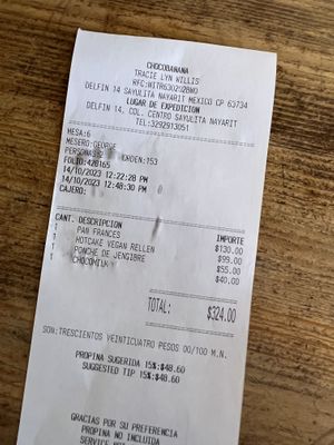 About $18 for 2  at ChocoBanana in Sayulita