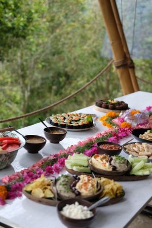 Vegan buffet for retreat at The Botanist in Banjar