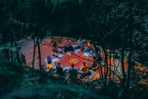 Yoga space by the stream at The Botanist in Banjar