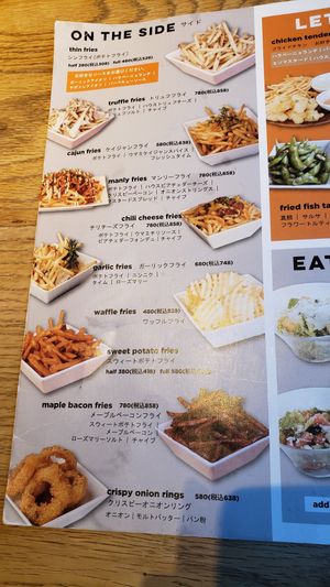 Menu at Umami Burger Aoyama Shop in Tokyo