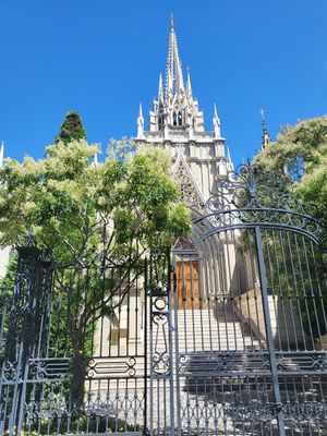 Church right outside at Umami Burger Aoyama Shop in Tokyo