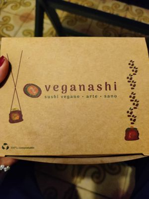 Delivery box at Veganashi - Gluten Free Sushi in Barcelona