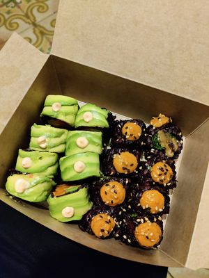 Salmon and avocado at Veganashi - Gluten Free Sushi in Barcelona