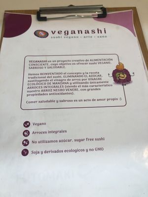 Statement  at Veganashi - Gluten Free Sushi in Barcelona