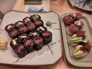 Tasting super combo (see second photo) at Veganashi - Gluten Free Sushi in Barcelona