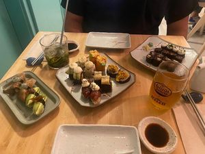 Combo of different sushi pieces at Veganashi - Gluten Free Sushi in Barcelona