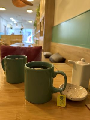 Green tea at Veganashi - Gluten Free Sushi in Barcelona