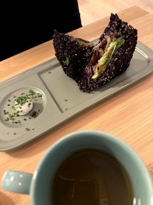 Bikinashi (black rice sandwich) at Veganashi - Gluten Free Sushi in Barcelona