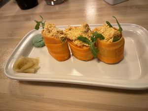 Starter with tuna at Veganashi - Gluten Free Sushi in Barcelona