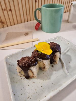 Banana dessert at Veganashi - Gluten Free Sushi in Barcelona