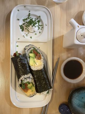 Sushi burrito 🌯 with cashew nut cream cheese   at Veganashi - Gluten Free Sushi in Barcelona