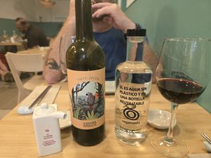 Red wine at Veganashi - Gluten Free Sushi in Barcelona