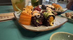 Mixed sushi plate (1/3).  at Veganashi - Gluten Free Sushi in Barcelona