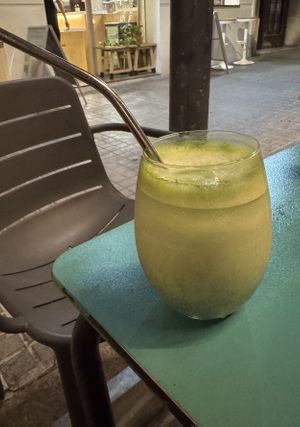 Iced matcha latte.  at Veganashi - Gluten Free Sushi in Barcelona