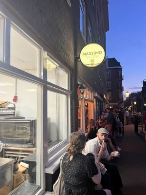 Outside their lab  at Massimo Gelato - Hanzenstraat in Amsterdam