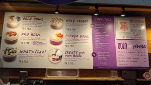 Menu at Oola Bowls - Central Market in Lancaster