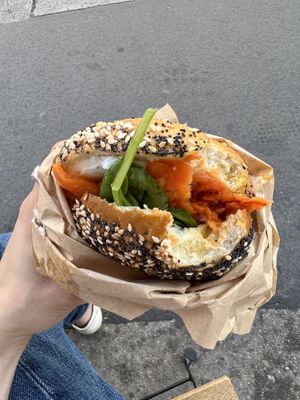 New York City Lox Bagel  at Budapest Bagel in Vienna