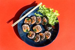 mushroom kimbap at kalebreak in Bangkok