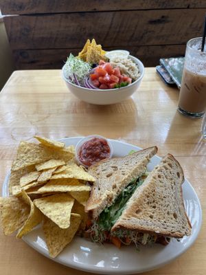 Avo veggie sandwich and doozie bowl  at Tao Natural Foods Organic Cafe in Minneapolis