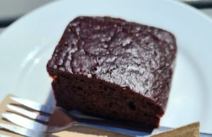 Vegan chocolate cake with avokado mix at The Cook Book in St Just